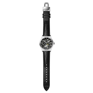 Business Casual Luxury Men's Skeleton Tourbillon Mechanical Watch Scratch-Resistant Sapphire <b>Crystal</b> <b>Top</b>-Grain Leather Strap 50m - Product Image 3