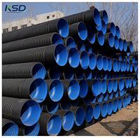 Tuyau ondulé à double paroi en PEHD grand diamètre anti-écrasement SN8 SN16 DN600 DN800 DN1000 pour la drainage des eaux pluviales