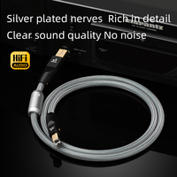 Câble audio USB plaqué argent ATAUDIO OFC, adaptateur USB A/B/C/LTG pour téléphone, ordinateur, décodeur, mixeur, microphone, câble audio haute fidélité
