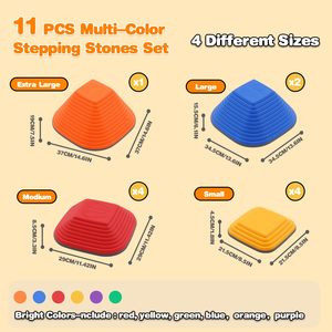 Pierres d'équilibre pour enfants, blocs d'équilibre empilables, jouets sensoriels pour l'autisme, ensemble de 9 pièces pour enfants, pierres à sauter, pierres d'équilibre pour tout-petits - Product Image 2