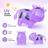 Juguete de vaca que cambia de color, textura de maltosa, juguete antiestrés para apretar y descomprimir