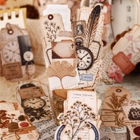 16 autocollants par paquet, collection vintage superposée, autocollants décoratifs rétro faits à la main pour bricolage