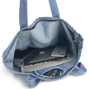 Custom Print Logo <strong>Blank</strong> Extra Large Vintage Canvas Beach Shopping <strong>Bag</strong> Designer Denim Shoulder <strong>Tote</strong> <strong>Bag</strong> Purse for Sale - Product Image 4