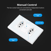 Zemismart Tuya Zigbee prises de courant brésiliennes intelligentes 10A/20A Alexa & Google Home Control ABS matériel Double pôle interrupteur