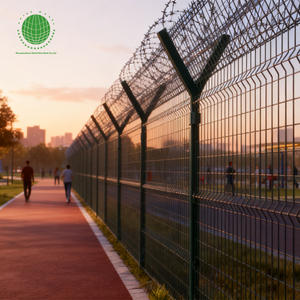 รั้วเหล็กชุบสังกะสีป้องกันการปีน 3 มิติ พร้อมหนามแหลม บริการสร้างแบบจำลอง 3 มิติ - ป้องกันการบุกรุกอย่างมีประสิทธิภาพสำหรับไซต์ก่อสร้าง - Product Image 2