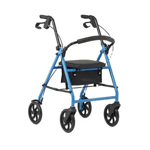 Ajudas ambulantes adultas 4 rodas dobrando o andarilho do caminhante com cuidados médicos do assento fornecem o andarilho do rollator