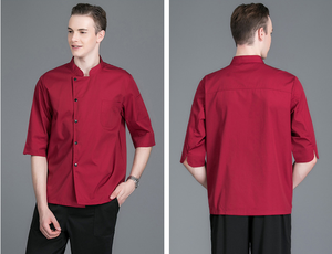 Uniforme de chef de manga larga de color sólido de un solo pecho a la moda personalizado al por mayor para Otoño e Invierno - Product Image 5