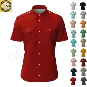 เสื้อเชิ้ตตกปลาผู้ชาย แขนสั้น แห้งเร็ว ป้องกันรังสียูวี มีกระเป๋า  พร้อมปักโลโก้ตามสั่ง - Product Image 1