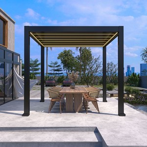 Système de toit d'ombrage de gazebo de jardin imperméable à l'eau bon marché <span class=keywords><strong>Pergola</strong></span> à persiennes extérieure en aluminium - Product Image 5