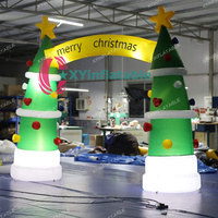 Arche gonflable de Noël 2026 avec éclairage LED, arche de sapin de Noël gonflable pour décoration extérieure