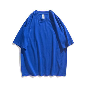 เสื้อยืดไหล่ปล่อยแบบเรียบเสื้อยืดผ้าฝ้าย100% ขนาดใหญ่สำหรับผู้ชายเสื้อยืดโลโก้แบบกำหนดเอง - Product Image 3