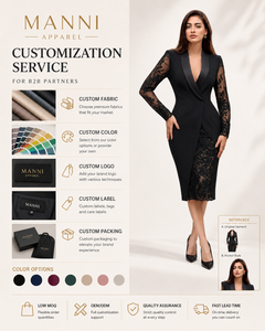 Robe personnalisée pour femme, vêtements sur mesure, blazer noir, dentelle, maille, moulante, robe de soirée, robe midi d'été pour femme - Product Image 4