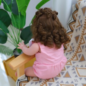 Vente en gros réaliste jolie fille entièrement en silicone bébé renaître kit cheveux bouclés enfants partenaire accompagner supprimer la solitude 1:1 simulation - Product Image 5