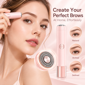 Depiladora de Cejas 2 en 1 para Mujer, Maquinilla de Afeitar de Doble Cabezal, Recargable por USB C, Punta Inclinada, Amigable con la Piel - Product Image 4