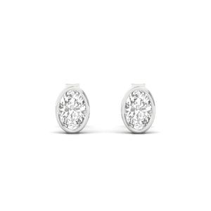 Boucles d'oreilles solitaires en diamant CVD de laboratoire de 0,37 ct, taille ovale, couleur fantaisie, certifiées IGI, plaquées or 10 carats, tendance, élégantes et étincelantes - Product Image 3