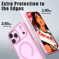 Coque magnétique transparente mate en PC pour iPhone 18 17 16 Pro Max, protection antichute en acrylique