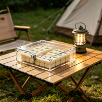Boîte de rangement pour mahjong en acrylique transparente, personnalisable, classique, épaisse, en acrylique transparent