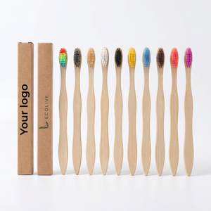 Brosse à dents en bambou personnalisable avec logo, ergonomique, écologique, à poils souples, en bois, avec charbon de bois, pour <span class=keywords><strong>adulte</strong></span>, vente en gros - Product Image 1