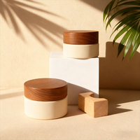 Pot cosmétique en verre avec bouchon à vis en bambou de 30 ml à 120 ml, flacon pompe pour sérum, huile essentielle, brume, lotion