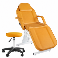 Table de massage pliable à vérin hydraulique, 360 °   Lit de salon inclinable et rotatif avec structure en acier pour institut de beauté, spa, hôpital