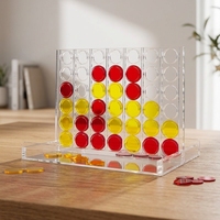 Vente en gros de jeu de puzzle durable en acrylique pour quatre échiquier de Noël personnalisé en forme de rectangle