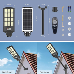 800W Solar Street <b>Light</b> <b>with</b> <b>Motion</b> <b>Sensor</b> IP67 Waterproof High Power Floodlight for Outdoor Street Yard Barn Lighting - Product Image 4