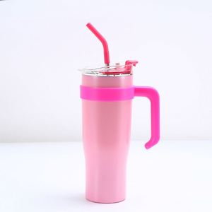 Vaso Térmico de Acero Inoxidable de 40oz Ice Bully con Asa, Tapa y Popote Antideslizante para Viajes en Coche, Diseño Personalizado ODM - Product Image 4