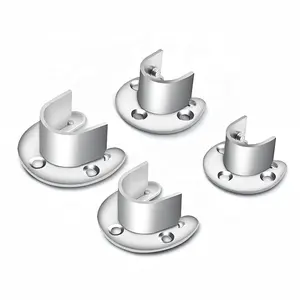 Stainless Steel Clothes Hanger Flange Wardrobe Hanging Tube Closet Rod Circular Support Holding Pipe Fittings Flange