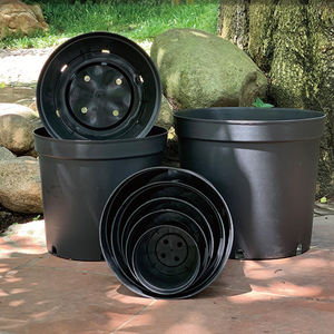 Macetas de Plástico Resistentes para Viveros, Macetas Grandes para Plantas de Jardín con Orificio de Drenaje para Plantar Árboles, Color Negro - Product Image 1