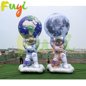 Nuevo Diseño 2026: Astronauta Inflable Gigante con Globo de Planeta - Escena Gigante de Exploración Espacial para Instalación en Parques Temáticos - Product Image 2