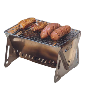 Stainless Steel Modern Charcoal Barbecue Outdoor Mini Backpacking Foldable Safety Device Mesh <b>BBQ</b> Card Stove Camping JM-YS-1035 - Product Image 5