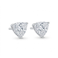 Pendientes de Diamantes Cultivados en Laboratorio PT950 de Platino para Mujer, Certificados por IGI, Diseño Geométrico Minimalista, Triangulares y Gruesos, Marca Viti