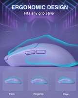 AULA SC580 Mouse Gaming Tri-mode Isi Ulang Ergonomis 10000 DPI Nirkabel RGB Backlit 7 Tombol untuk Kantor dan Gaming