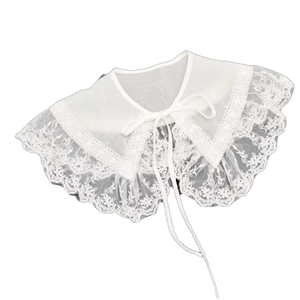 LHY zarif ayrılabilir dantel yaka gelinlik bluz işlemeli toptan için özel Vintage beyaz şal yaka - Product Image 1