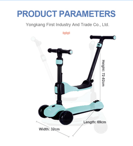 สกู๊ตเตอร์เด็ก 3 ล้อ พับได้ สำหรับเด็กชายและเด็กหญิง 3 in 1 - Product Image 4