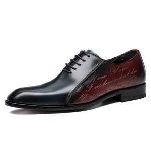Zapatos Oxford Formales de Negocios para Hombre, de Cuero Genuino, con Diseño a Rayas, Transpirables, Ligeros, con Punta Cuadrada, Última Tendencia de Otoño - Product Image 6