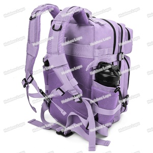 Custom Logo Waterproof Travel Fitness Hiking Luna Purple 45L Tactical Gym Meal Prep Management <strong>Backpack</strong> w Side Pocket - Product Image 4