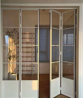 Porte pliante en PVC double vitrage trempé, légère, fonctionnement fluide, silencieuse, pour patio