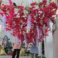 Bruiloft plafonddecoratie bloemenkransen boog bruiloft hangende plafondbloemen
