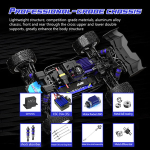 Jiusi wb12 Pro 2.4GHz <span class=keywords><strong>1</strong></span>/12 4WD không chổi than <span class=keywords><strong>RC</strong></span> <span class=keywords><strong>Buggy</strong></span> RTR nhanh 80 km/h tốc độ tắt đường đua xe nhôm Chassis 3S Lipo Pin - Product Image 3