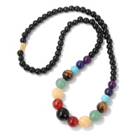 Collier artisanal unisexe plaqué or avec perles de guérison en pierres naturelles des sept chakras, style tendance, cadeau idéal