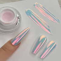 Poudre holographique chromée blanche effet coussin d'air, poudre néon métallique pour ongles, poudre magique effet miroir macaron, poudre scintillante aurore