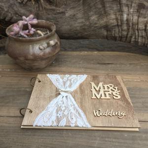 Cadre photo en bois personnalisé gravé au laser TC, <span class=keywords><strong>Mr</strong></span> & Mrs, 20/30/40 pages, livre d'or pour mariage, livre de signatures de mariage - Product Image 3