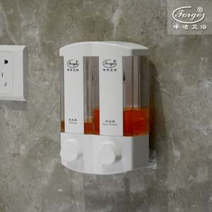 Fengjie Wall Mounted Double Soap Dispenser Abs Material Hand Press Refillable For Bathroom Hotel Use - Product Image 2