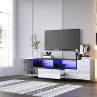 Mueble para TV de Madera Ancho, Centro de Entretenimiento con Almacenamiento, Diseño Moderno y Minimalista, Soporte de Piso para Sala de Estar o Escuela
