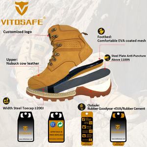 Botas de seguridad de cuero Unisex, Toecap de acero, nuevo estilo, VITO2339 - Product Image 4