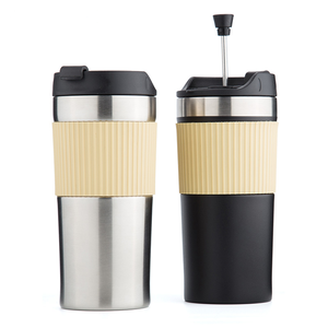Tasses à café avec manches en Silicone en acier inoxydable, 350ml, sans BPA, ensemble <span class=keywords><strong>de</strong></span> couleurs, avec Logo personnalisé, pour voyage, style français - Product Image 2