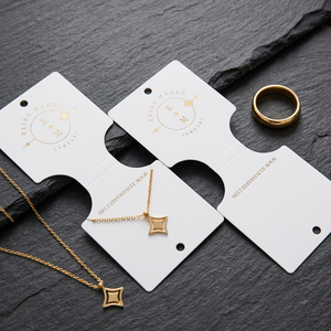 Custom Clothing Hang Tags Kraft Paper Garment Swing Tags with <b>Gold</b> Foil Logo Printed OEM Brand Label for Apparel - Product Image 6