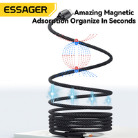 ESSAGER Série ES-X56 60W 100W Câble d'absorption magnétique à charge rapide Cordon USB C vers USB C