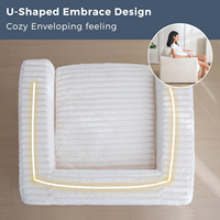 Canapé à plat compressible qui tient dans une boîte surdimensionné blanc confortable désossé pouf simple fauteuil paresseux canapé entraîneur pour chambre